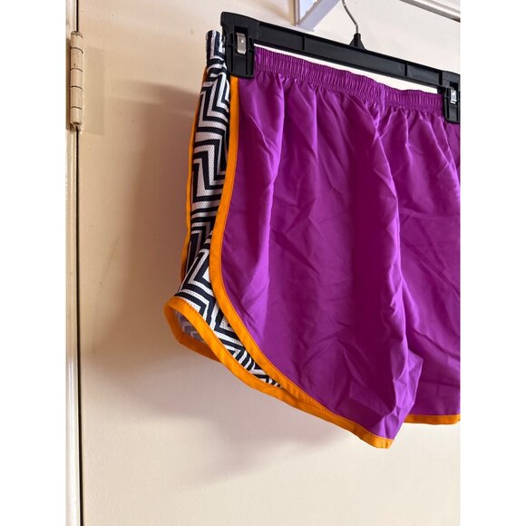 Nike Dri-Fit Running Shorts Purple W/ Orange Trim & Chevron Side Panels M - Picture 5 of 8